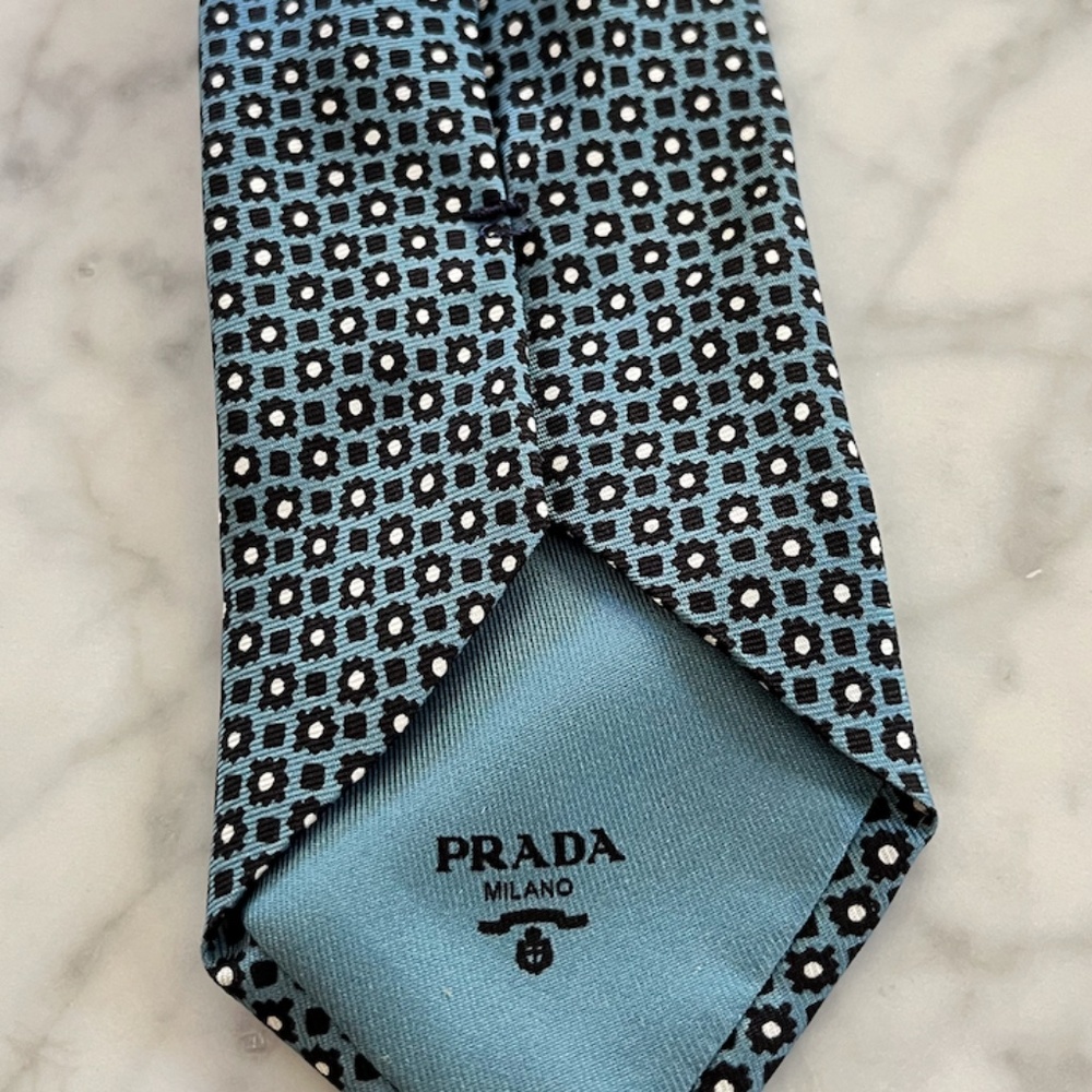 Blue Prada Men's Tie - Picture 2 of 2